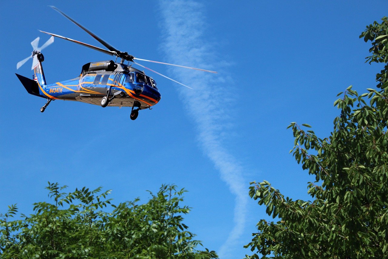 helicopter, searching, flying